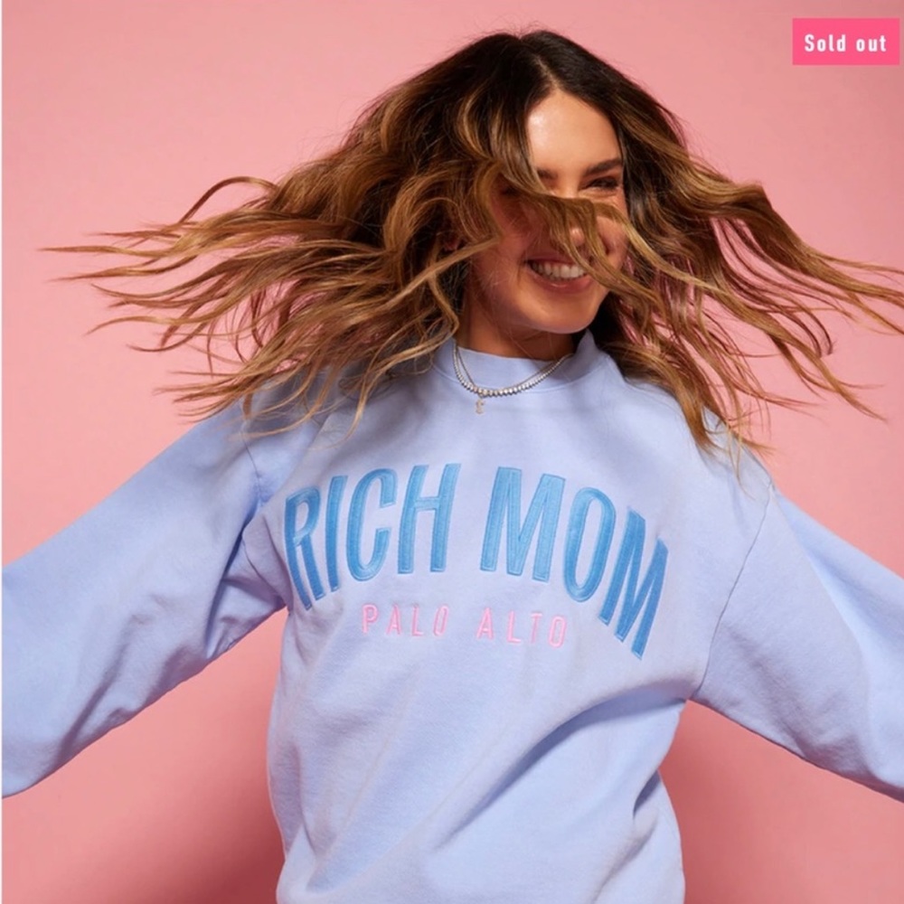 Tinx Rich Mom Palo Alto Crewneck Sweatshirt Size L